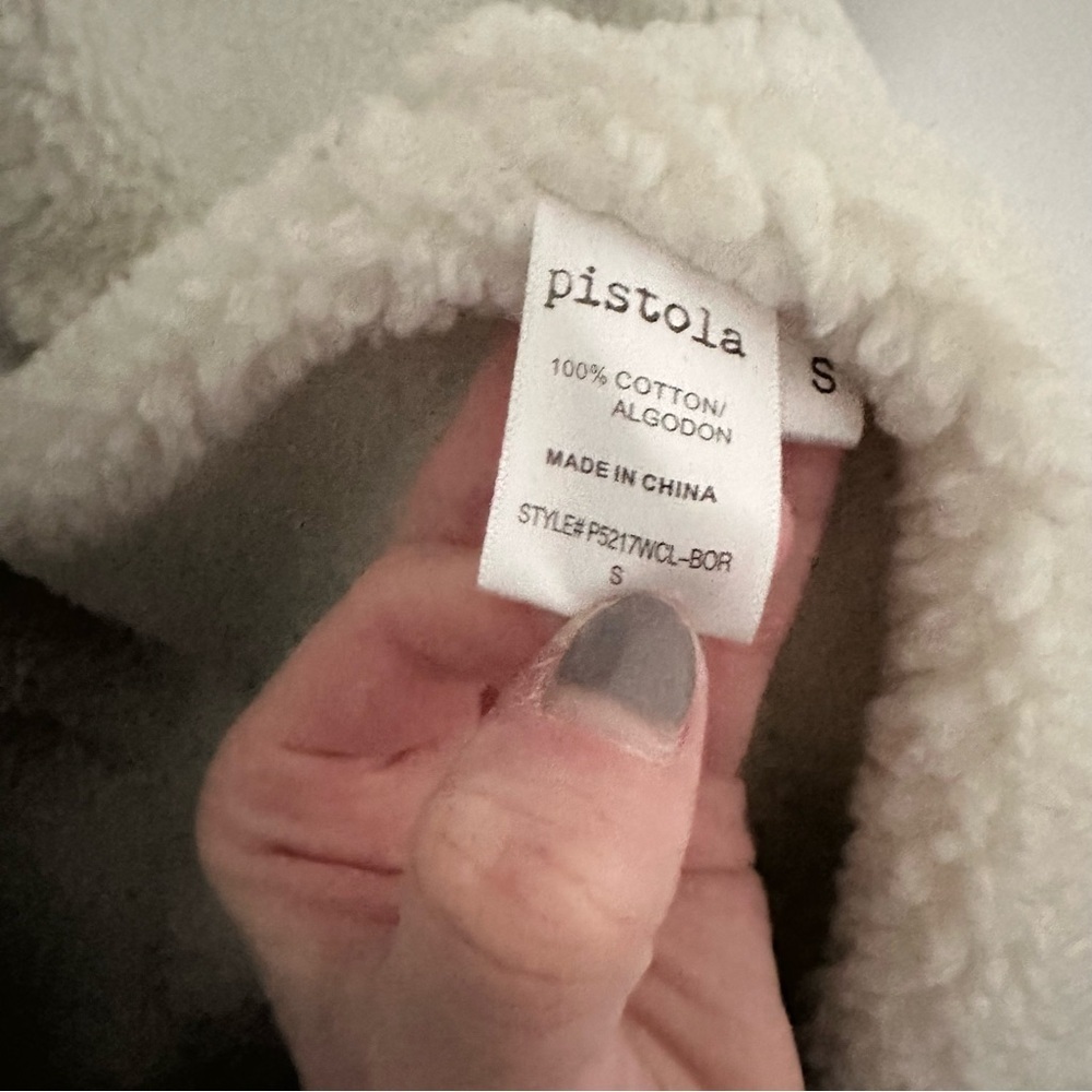 Pistola Blue Denim Long Jacket with White Sherpa Lining - Picture 10 of 15